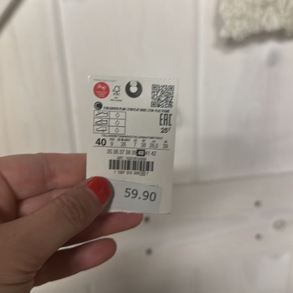 ZARA Blue Braided Ankle Pointed Flats New Size 9 - Picture 10 of 10